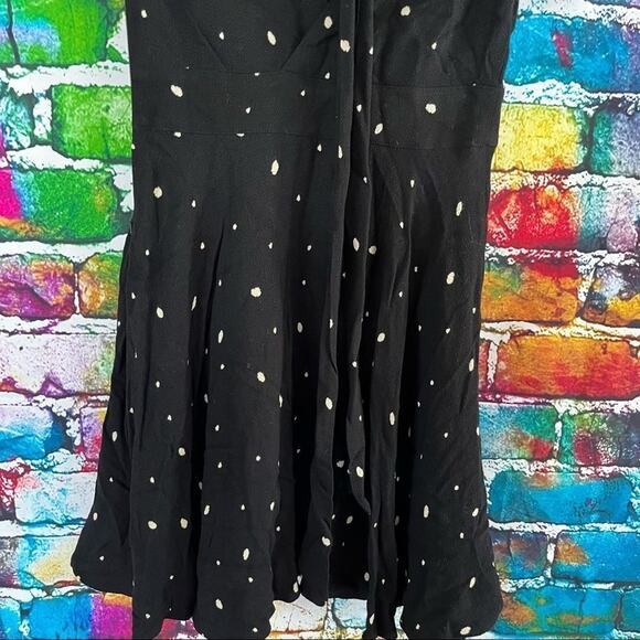 Free People Tie Neck Mini Dress Short Sleeve Black Size 0 - Picture 7 of 8